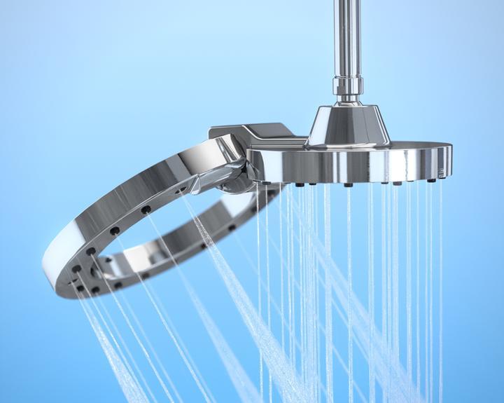 Double-sided halo shower head with multiple spray settings