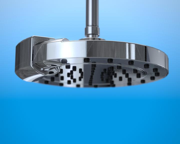 Overhead rain can shower head