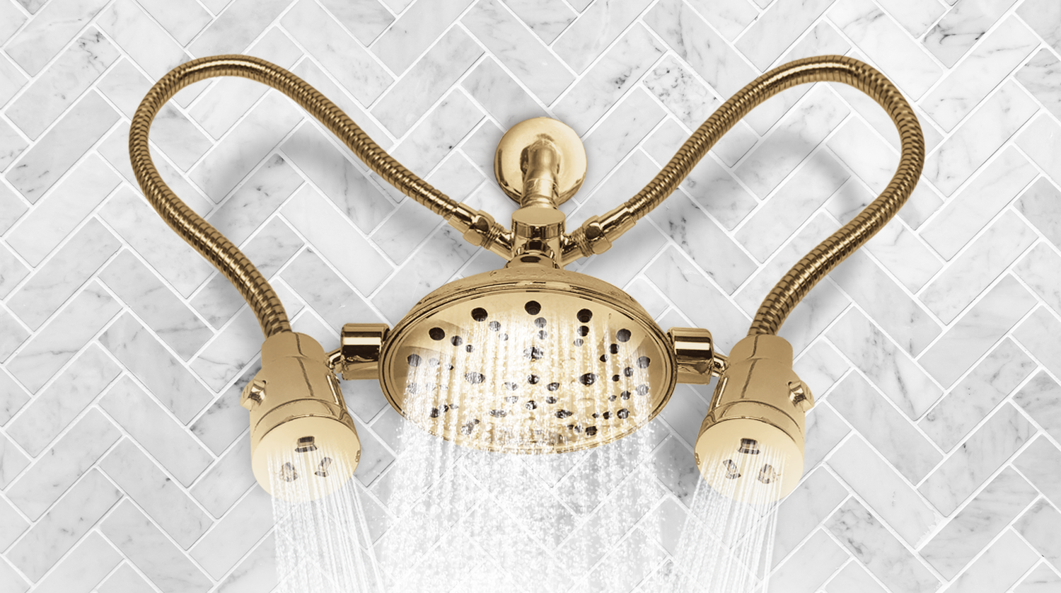 The Omni-Angle Water Massage Shower Head with a three-head design