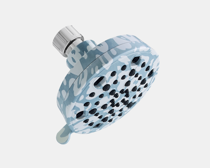 Chill Cheetah colored shower head close-up