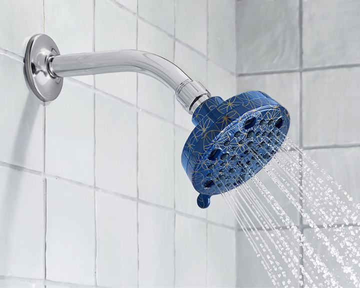 Navy Medallions colored shower head